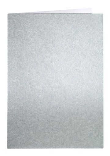 [177071] Carte de correspondance Papicolor double 105x148mm argent métallisé 6 pièces