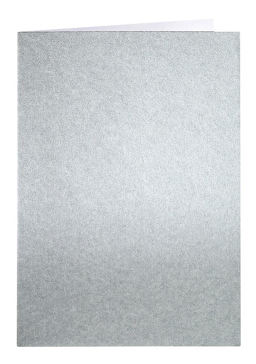 [177071] Correspondentiekaart Papicolor dubbel 105x148mm metallic zilver pak à 6 stuks