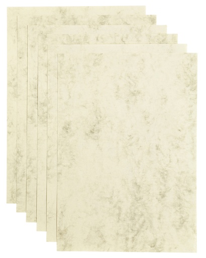 [746327] Papier copieur Papicolor A4 200g ivoire marbré 6 feuilles