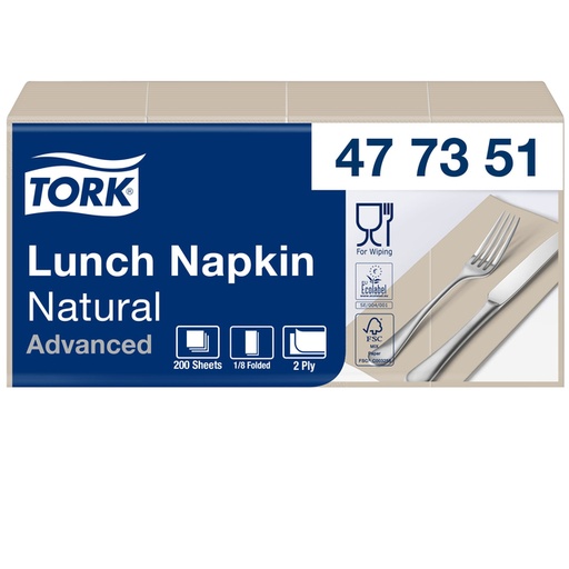 [892244] Serviette Tork Advanced 477351 2 épaisseurs pli 1/8 328x325mm naturel 200 pièces