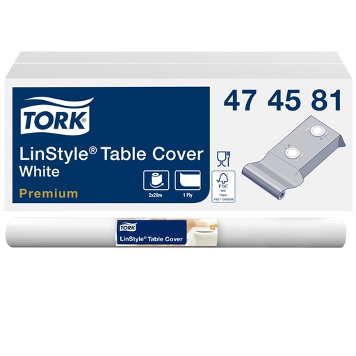 [892259] Nappe Tork LinStyle Premium 474581 120cmx20m blanc