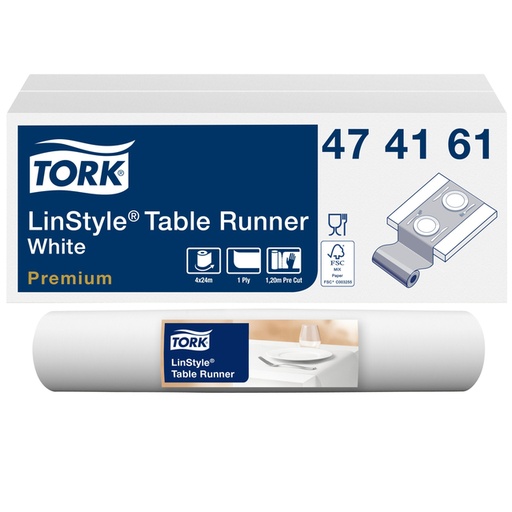 [892257] Chemin de table Tork LinStyle Premium 474161 20 feuilles blanc