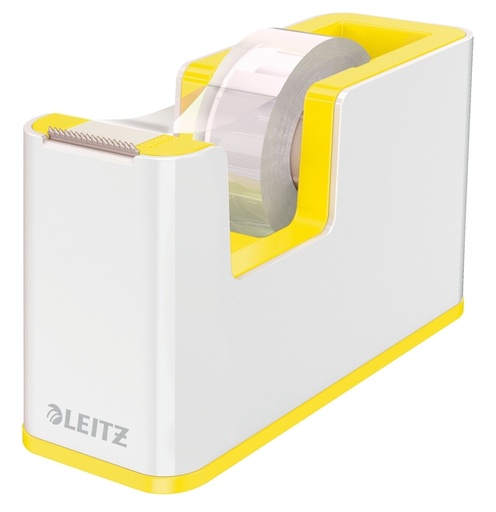[807023] Dévidoir ruban adhésif Leitz WOW blanc/jaune