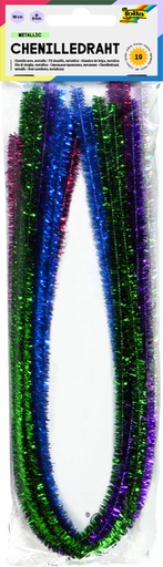 [580056] Chenilledraad Folia 50cm 8mm doorsnede 10 stuks metalic assorti