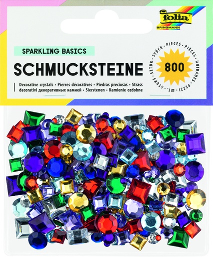 [580047] Glitter steentjes Folia 800 stuks diverse kleuren en afmetingen