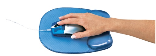 [436371] Tapis souris avec repose-poignet Fellowes Crystals gel transparent bleu
