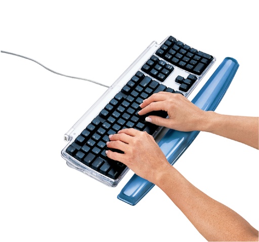 [436376] Repose-poignet clavier Fellowes Crystals gel transparent bleu