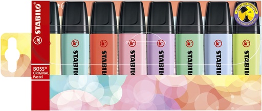 [635259] Markeerstift STABILO BOSS Original 70/8 pastel assorti etui à 8 stuks