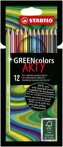 [640000] Crayon de couleur STABILO Greencolors 6019/12-1-20 étui 12 couleurs