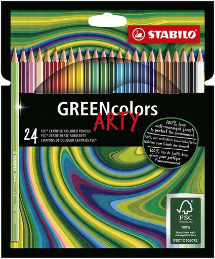 [640001] Crayon de couleur STABILO Greencolors 6019/24-1-20 étui 24 couleurs