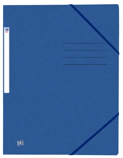 [510711] Chemise à élastique Oxford Top File+ A4 3 rabats 390g bleu