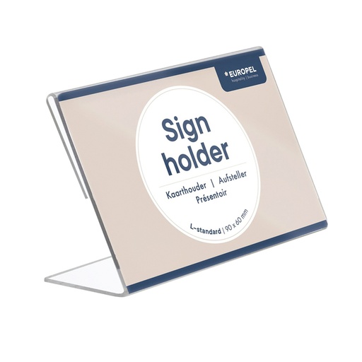 [506465] Présentoir de table Europel en L 90x60mm paysage acryl