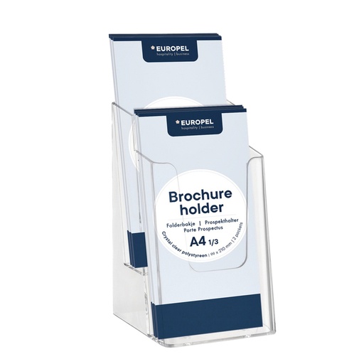 [506471] Porte-brochures Europel 2 compartiments 1/3 A4 transparent