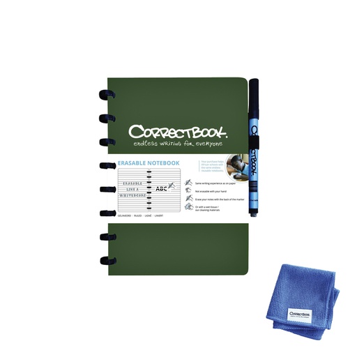 [1000207] Notitieboek Correctbook A5 lijn 40blz forest green