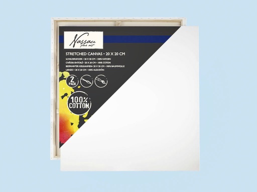 [1000355] Toile canvas Nassau Fine Art 20x20cm 100% coton 2 pièces
