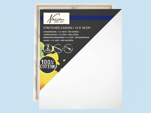 [1000354] Canvas Nassau fine art 13x18cm 100% katoen 2 stuks