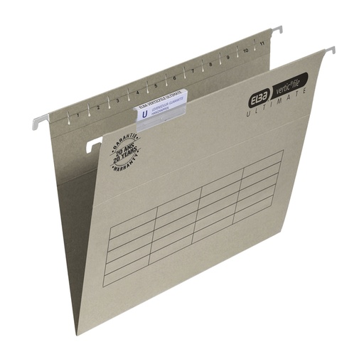 [1000283] Dossier suspendu Elba Verticfile Ultimate Folio fond-V gris 10 pièces