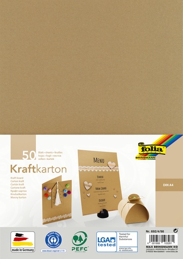 [1000295] Papier kraft Folia A4 230g 50 feuilles