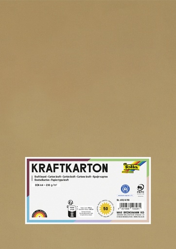 [1000295] Papier kraft Folia A4 230g 50 feuilles