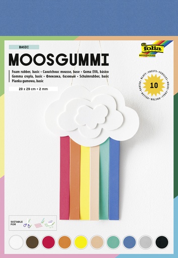 [1000286] Mousse Folia Basic 20x29cm 10 couleurs