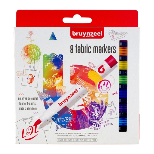 [1386498] Feutre Bruynzeel Textile Teens set 8 couleurs