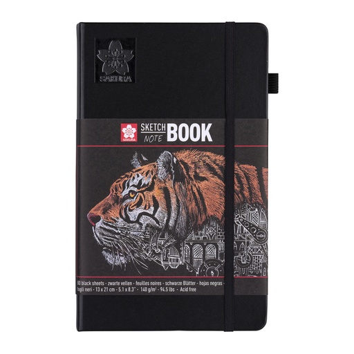 [1385327] Schetsboek Sakura 80 zwarte vellen 140gr 130x210mm zwart
