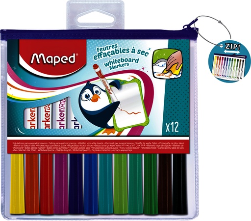 [1386639] Feutre tableau blanc Maped Marker'Peps set 12 couleurs