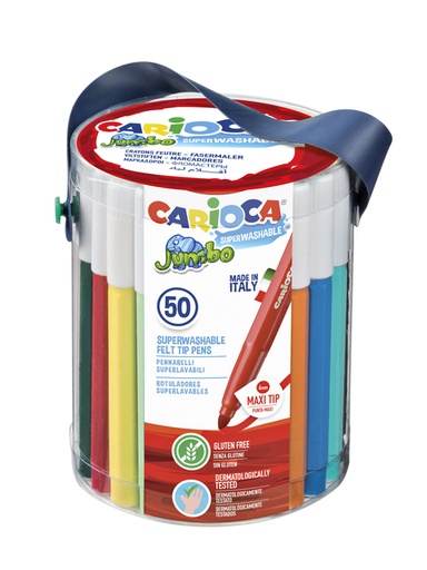 [1386813] Feutre Carioca Jumbo Maxi assorti set 50 pièces