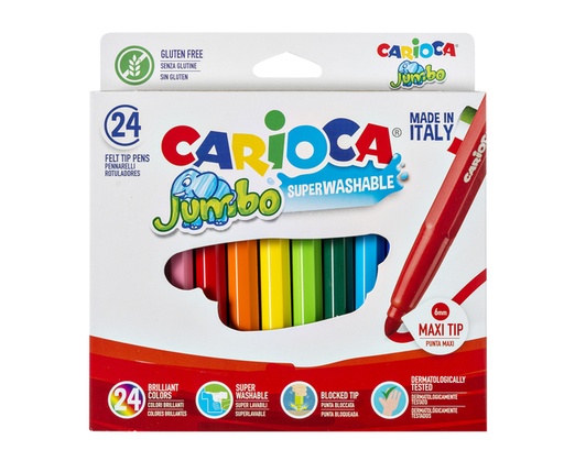 [1386823] Feutre Carioca Jumbo Maxi assorti set 24 pièces