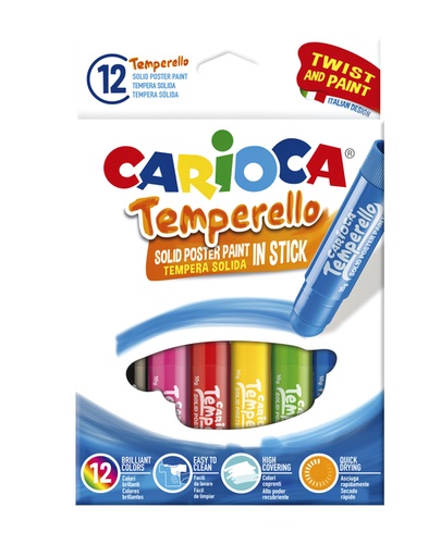 [1386811] Plakkaatverf Carioca Temperello 12 stuks