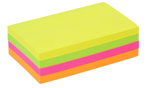 [392386] Memoblok Quantore 76x127mm neon assorti 4 kleuren 400 vel