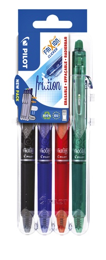 [1000150] Rollerpen PILOT friXion clicker medium basis assorti Set2Go à  4 stuks