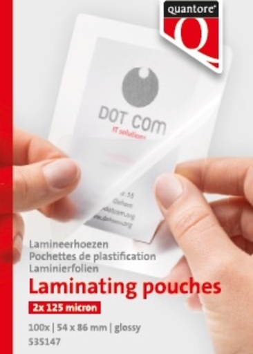 [535147] Pochette de plastification Quantore 54x86mm 2x125micron 100 pièces