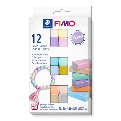 [1386969] Pâte à modeler Fimo Soft Colour 12 pastel assorti