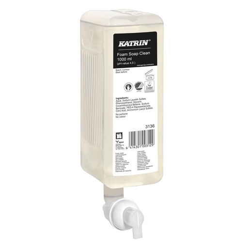 [1386357] Savon mains Katrin Clean mousse 3136 1000ml