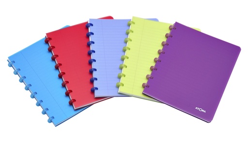 [1386905] Schrift Atoma A5 blanco 144blz 90gr PP transparant assorti