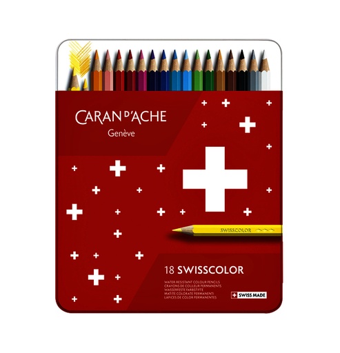 [1387130] Crayon de couleur Caran d'Ache Swisscolor boîte 18 pièces assorti