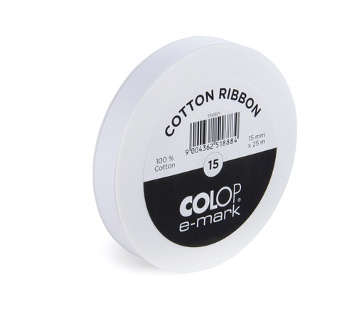 [1386895] Ruban Colop e-mark 15mmx25m blanc