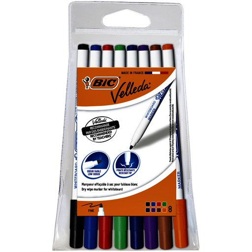 [1388079] Marqueur tableau blanc BIC Velleda 1721 ogive Fin assorti étui 8 pièces