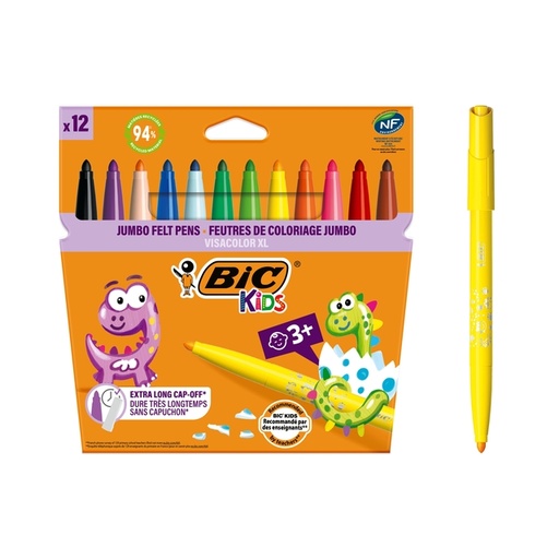 [630077] Kleurstiften BicKids Visacolor XL Ecolutions assorti etui á 12 stuks