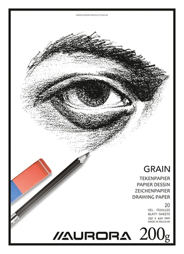 [1385447] Bloc à dessin Aurora A3 20 feuilles 200g papier Grain