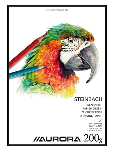 [1385449] Bloc à dessin Aurora A4 20 feuilles 200g papier Steinbach
