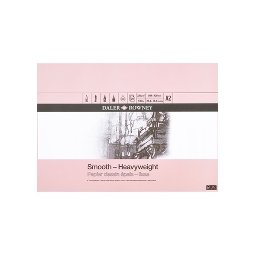 [1387094] Tekenpapier Daler-Rowney Smooth Heavyweight 220gr A2 natuurlijk wit