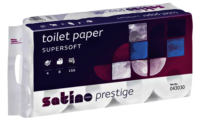 Papier toilette Satino Prestige 043030 4 ép 150 feuilles blanc