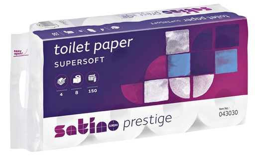 [1386038] Papier toilette Satino Prestige MT1 043030 4 épaisseurs 150 feuilles blanc