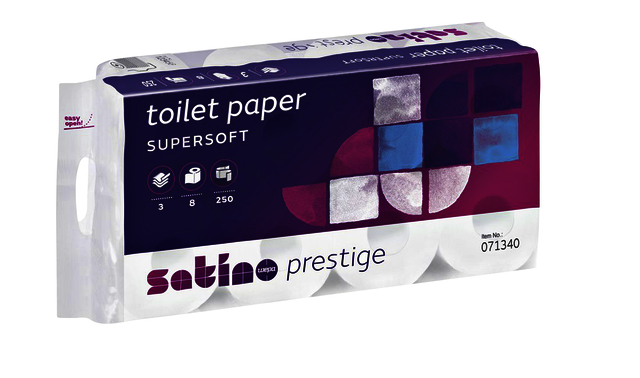 Papier toilette Satino Prestige 071340 3 ép 250 feuilles blanc