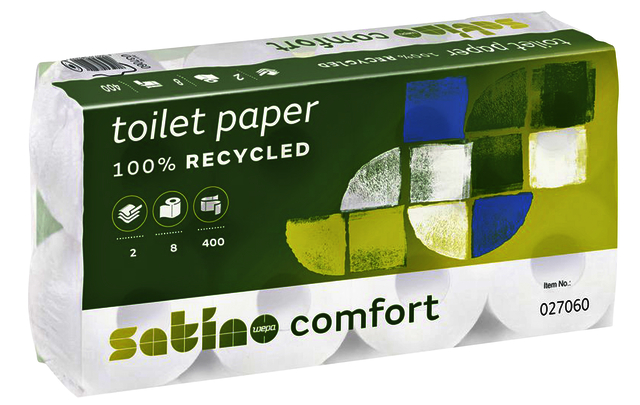 Papier toilette Satino Comfort MT1 027060 2 ép 400 feuilles blanc