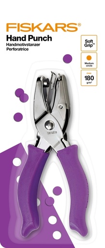 [1386009] Handpuncher Fiskars M circle 1/8" met SoftGrip paars