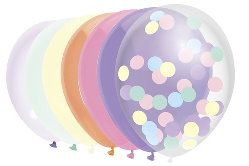 [1388039] Ballon Haza uni 30cm 10 pièces pastel assorti
