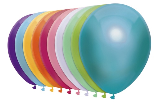 [1388051] Ballon Haza uni 30cm 50 pièces couleur métallique assorti